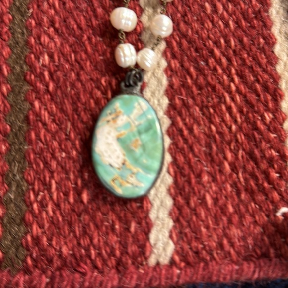 Unique, handmade, pearl and stone necklace. - Picture 5 of 5